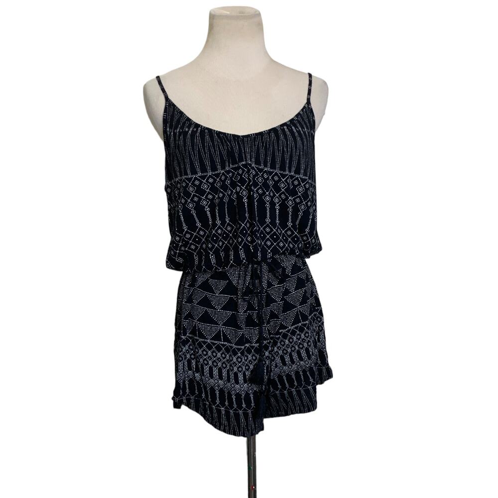 H&M black sleeveless elastic waist romper size Small
